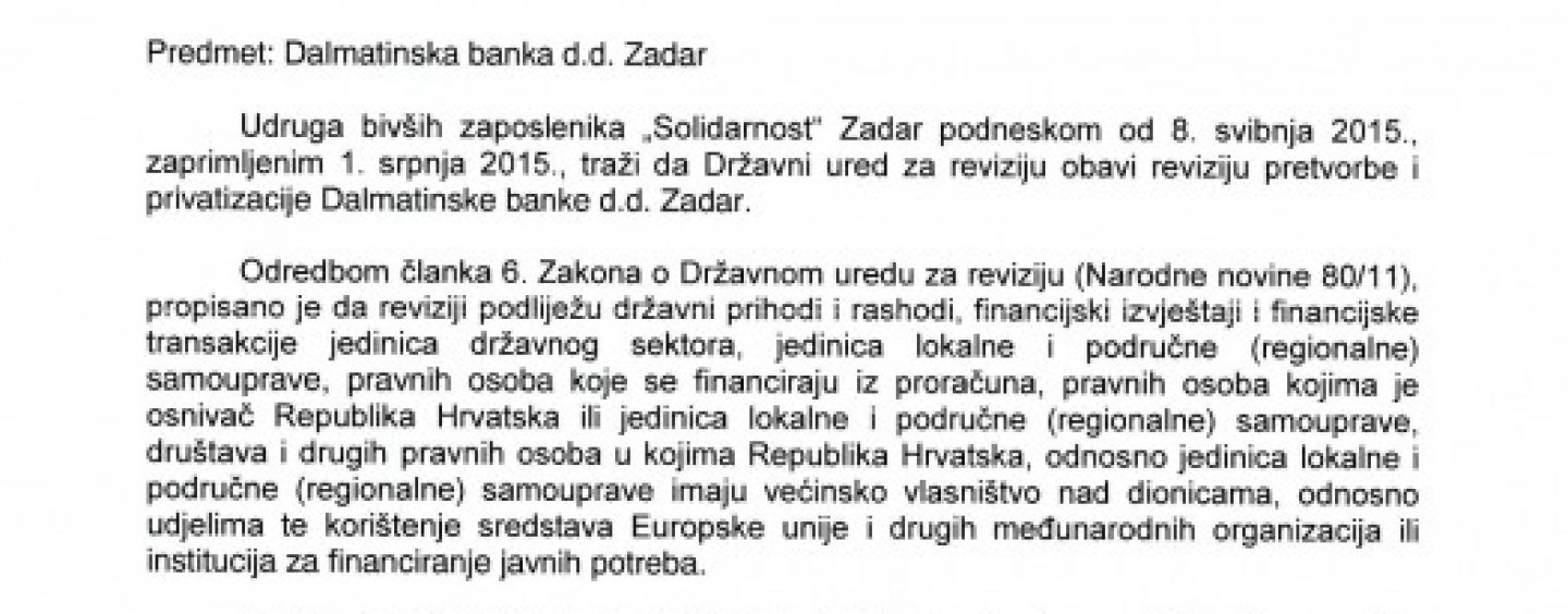 UDRUGA SOLIDARNOST ZADAR: OTVORENO PISMO ANĐELKU LEKI