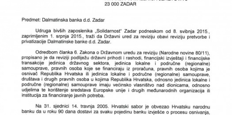 UDRUGA SOLIDARNOST ZADAR: OTVORENO PISMO ANĐELKU LEKI