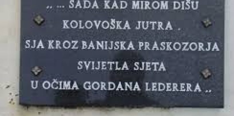 OTKRIVANJE SPOMEN OBILJEŽJA GORDANU LEDERERU