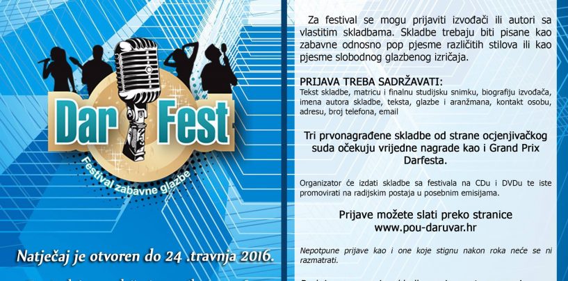 NATJEČAJ ZA DARFEST U DARUVARU