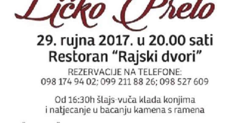 LIČKO PRELO SISAČKE VILE VELEBITA