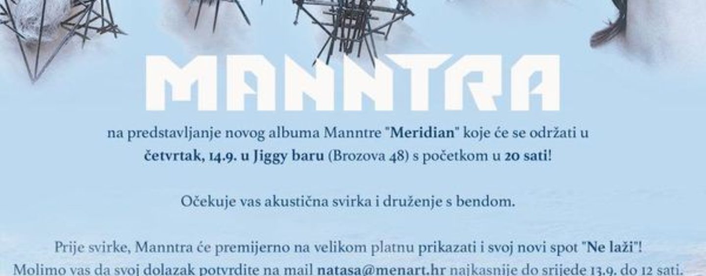 NOVI ALBUM GRUPE “MANNTRA” U JIGGY BARU