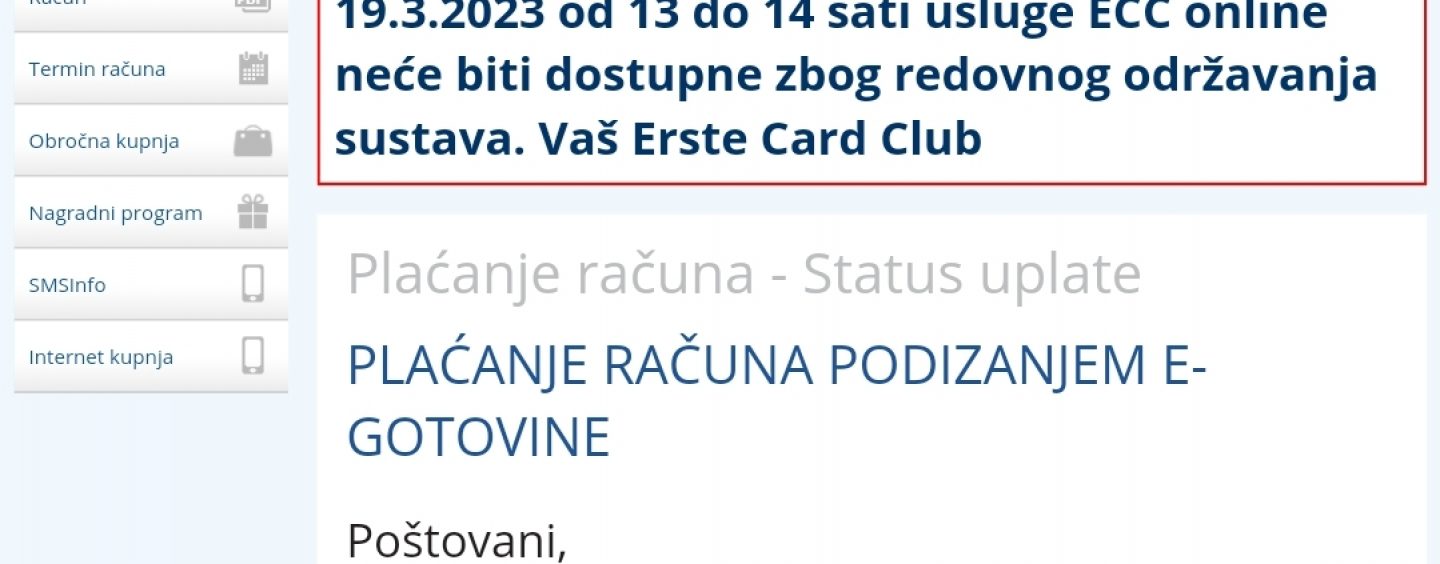 ERSTE CARD JOŠ IZDAJE KUNSKE RAČUNE
