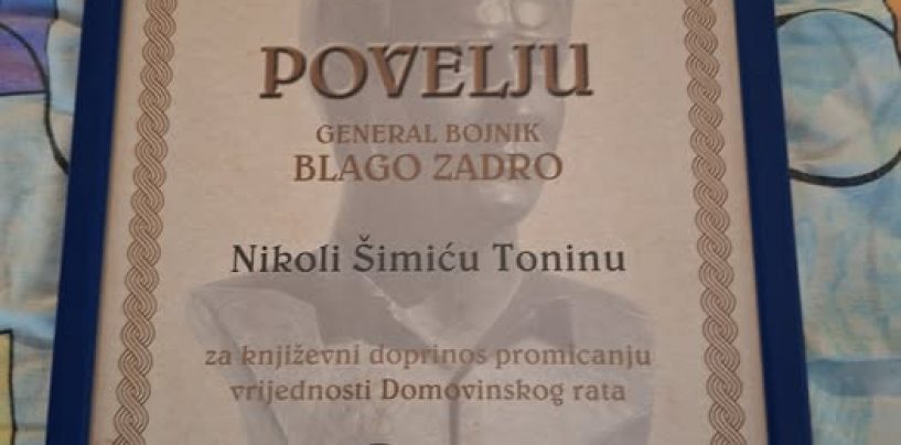 NIKOLI ŠIMIĆU TONINU POVELJA BLAGO ZADRO