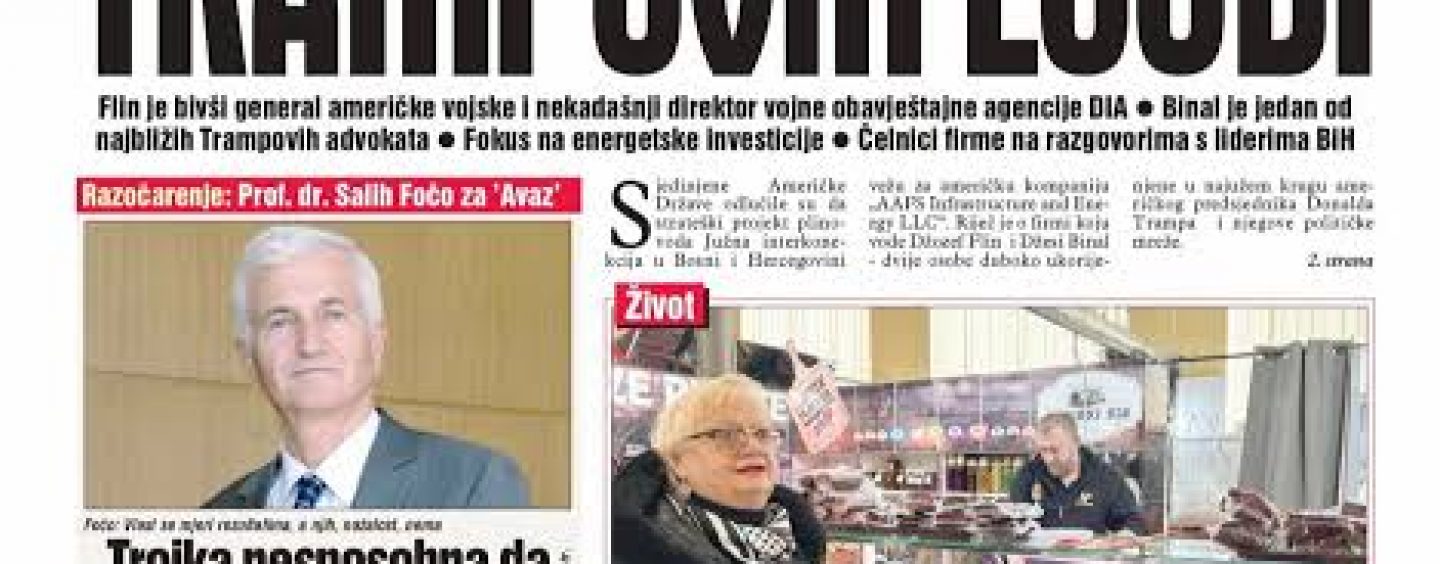 TRUMPOV ODVJETNIK ZAHTIJEVA 50-GODIŠNJI ANGAŽMAN NAD PLINOM U BIH